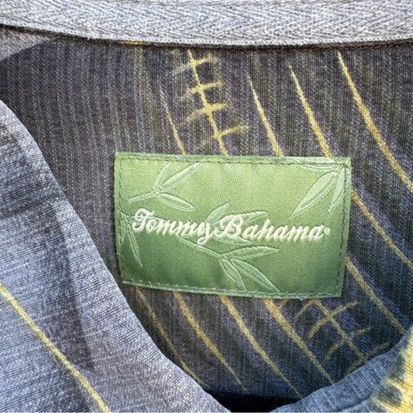 Tommy Bahama Vintage Silk Tropical Button-Up Shirt Leaf Print Chest Pocket L - Picture 8 of 13